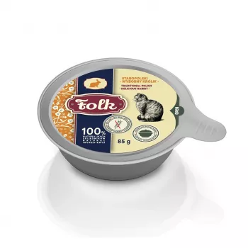 FOLK Traditionell polnisch köstliches Kaninchen - Nassfutter für Katzen - 85g