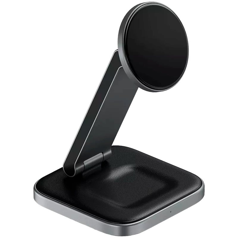 SATECHI 3-in-1 faltbare Qi2 kabellose Ladestation (Space Grau) mit Typ A-, C-, G-Steckern