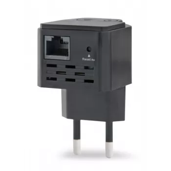 Netzwerk-Repeater GEMBIRD WNP-RP300-03-BK, 300 Mbps, 2,4 GHz, 802.11g, 1x RJ-45, interne 3 dBi Antenne, AC 100–240V