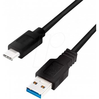 Logilink - USB-Kabel - USB Typ A (M) zu USB-C (M) umkehrbar - USB 3.2 Gen 1 - 3 A - 2 m - Schwarz (CU0170)