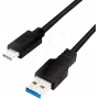 Logilink - USB-Kabel - USB Typ A (M) zu USB-C (M) umkehrbar - USB 3.2 Gen 1 - 3 A - 2 m - Schwarz (CU0170)