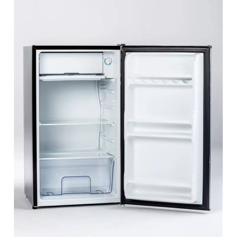 Kühl-Gefrierkombination Ravanson LKK-90ES, freistehend, 91 l gesamt (81 l Kühlschrank + 10 l Gefrierfach), silber