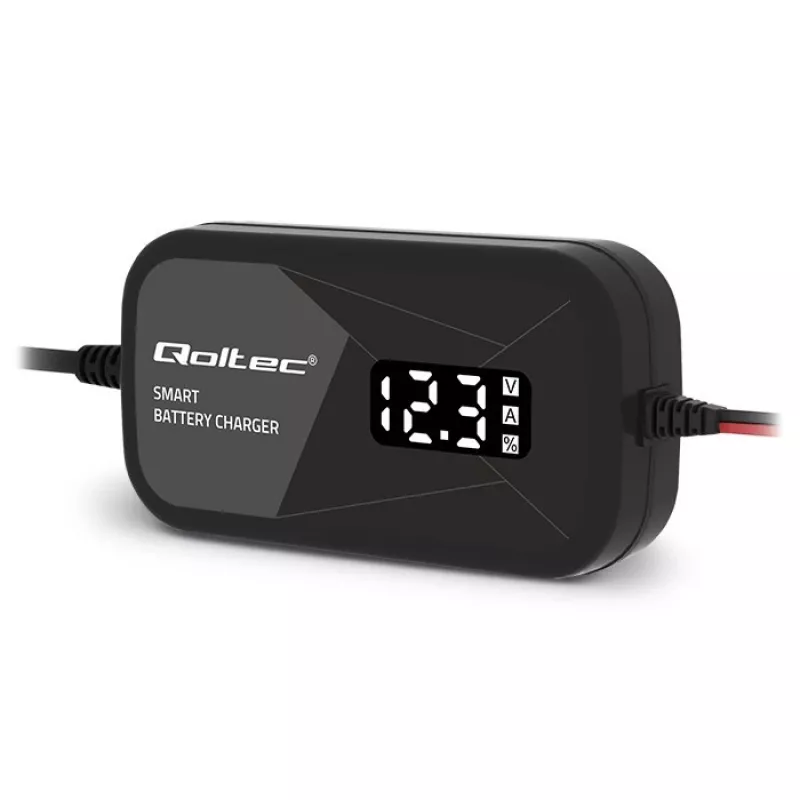 Batterieladegerät QOLTEC 52492 12V 2A mit Mikroprozessorsteuerung und Zellenregeneration