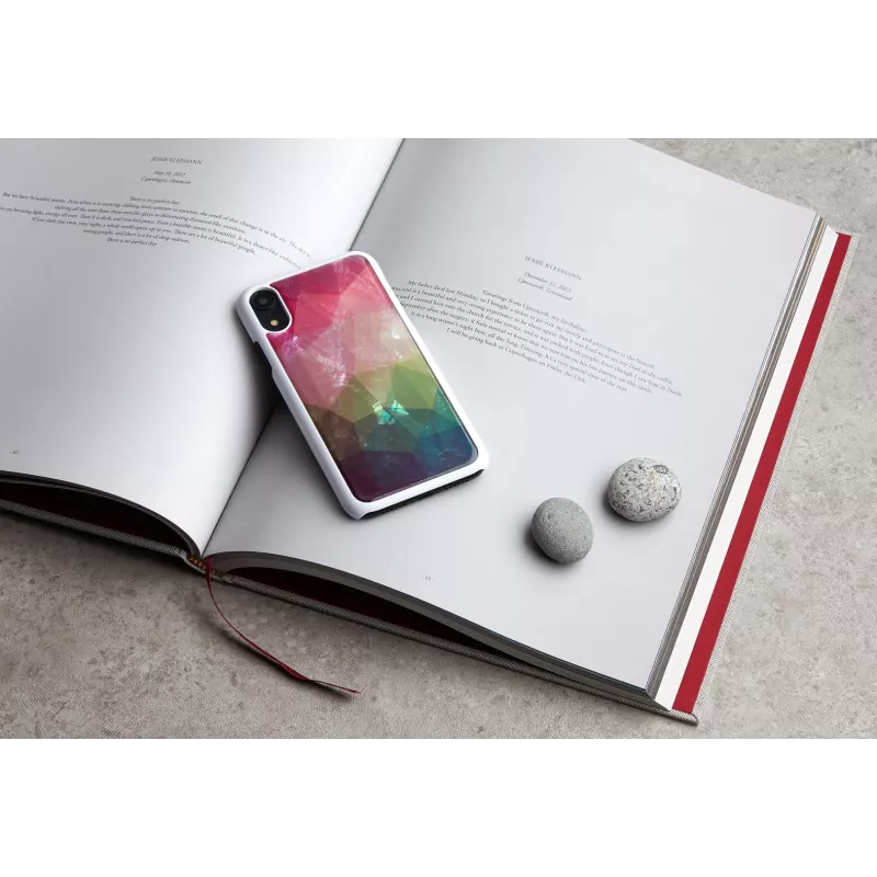 Handyhülle iKins für iPhone XR – Wasserblumen-Design, weiß