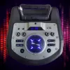 Tragbarer Bluetooth-Karaoke-Lautsprecher MANTA SPK0803B140 140W, batteriebetrieben, MIC/USB/microSD, FM, Equalizer, Rollen