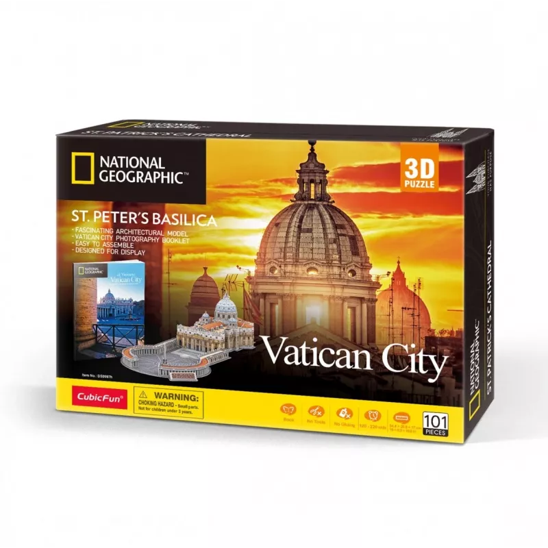 3D-Puzzle Cubicfun Petersdom Modell 306-DS0997H, Kartonteile, zusammengebautes maßstabsgetreues Modell
