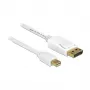 DELOCK Kabel mini DisplayPort St > DisplayPort St 7,0m Weiß