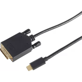 Videokabel-Adapter S/CONN 10-58045 3 m DVI-D USB Type-C Schwarz