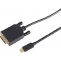 Videokabel-Adapter S/CONN 10-58045 3 m DVI-D USB Type-C Schwarz