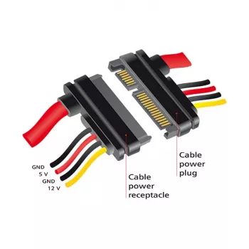 SATA-Kabel DeLOCK 83803 0,3m SATA 22-polig Schwarz Rot Gelb