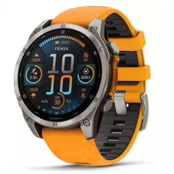 Garmin fenix 8 3,56 cm (1,4) AMOLED 47 mm Digital 454 x 454 Pixel Touchscreen Graphit Wi-Fi GPS (Satellit)