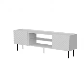 TV-Schrank cama meble LUCCA 180x40x59 cm — weiße Spanplatten-Abdeckplatte, weißer Korpus