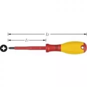 Hazet Elektriker-Kreuzschlitzschraubendreher PH 2 Klingenlänge: 100 mm (810VDE-PH2)