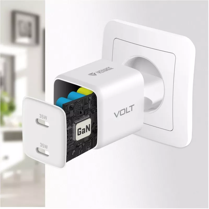 Wand-USB-C-Ladegerät YENKEE G35D 2x18W Power Delivery 3.0 3A