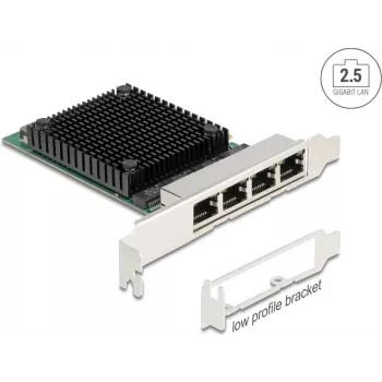 Netzwerkkarte DELOCK PCI Express x4 2,5 Gigabit LAN mit 4x RJ45-Ports