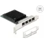 Netzwerkkarte DELOCK PCI Express x4 2,5 Gigabit LAN mit 4x RJ45-Ports
