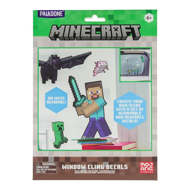 Fenster-Cling-Aufkleber Paladone Minecraft PP13105MCF – wiederverwendbare Deko-Aufkleber für Fenster und glatte Oberflächen