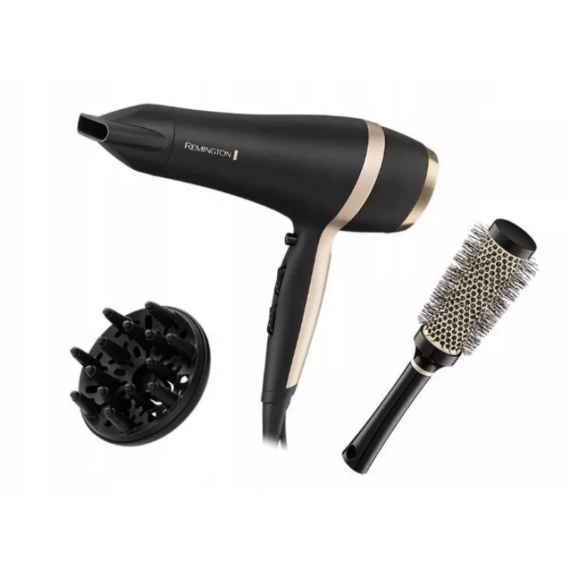 Remington Salon Smooth Haartrockner Geschenkset | D6940GP | 2100 W | Anzahl der Temperaturstufen 3 | Ionenfunktion | Diffusoraufsatz | Schwarz