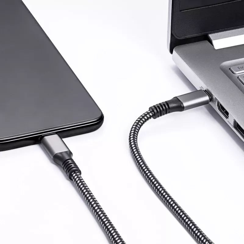 Akyga AK-USB-34 USB-C-auf-USB-C-Thunderbolt-3-Kabel, 40 Gbit/s, 100 W, 1,5 m, schwarz