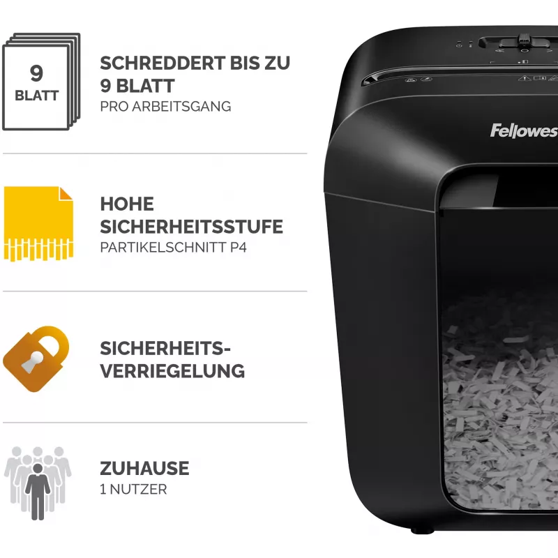 Fellowes Powershred LX50 Aktenvernichter Partikelschnitt Schwarz
