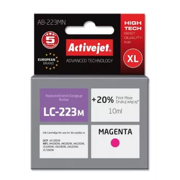 Activejet AB-223MN Tinte (Ersatz für Brother LC223M; Supreme; 10 ml; Magenta)