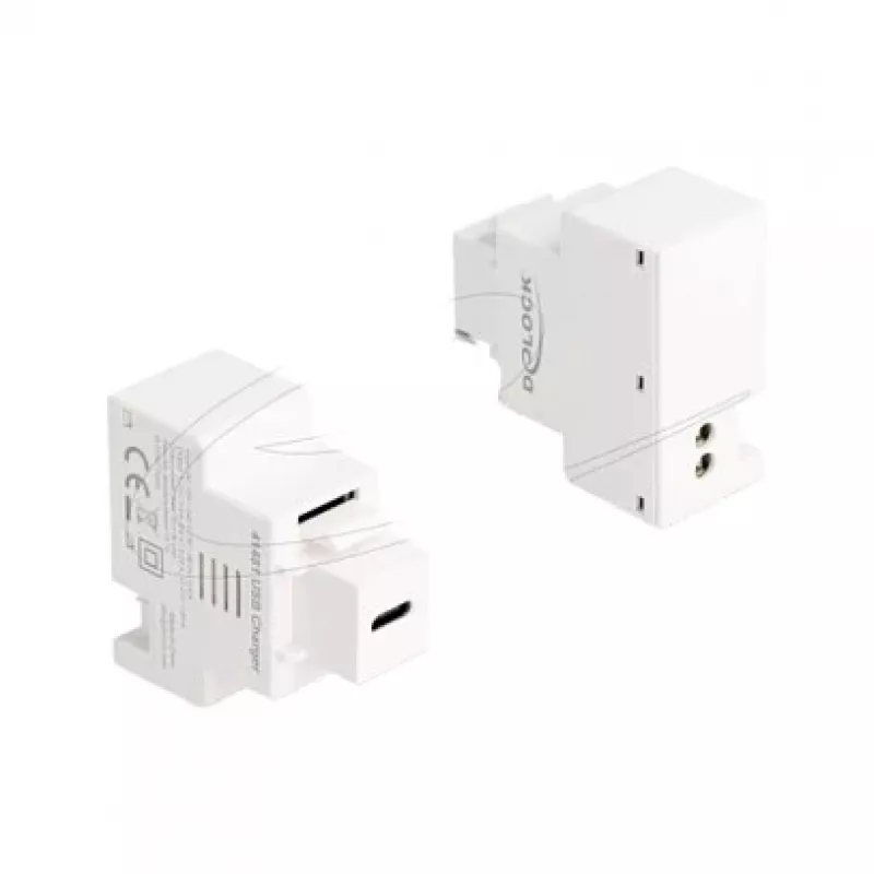 DELOCK Keystone-Modul mit USB‑C PD 20W Ladebuchse, weiß