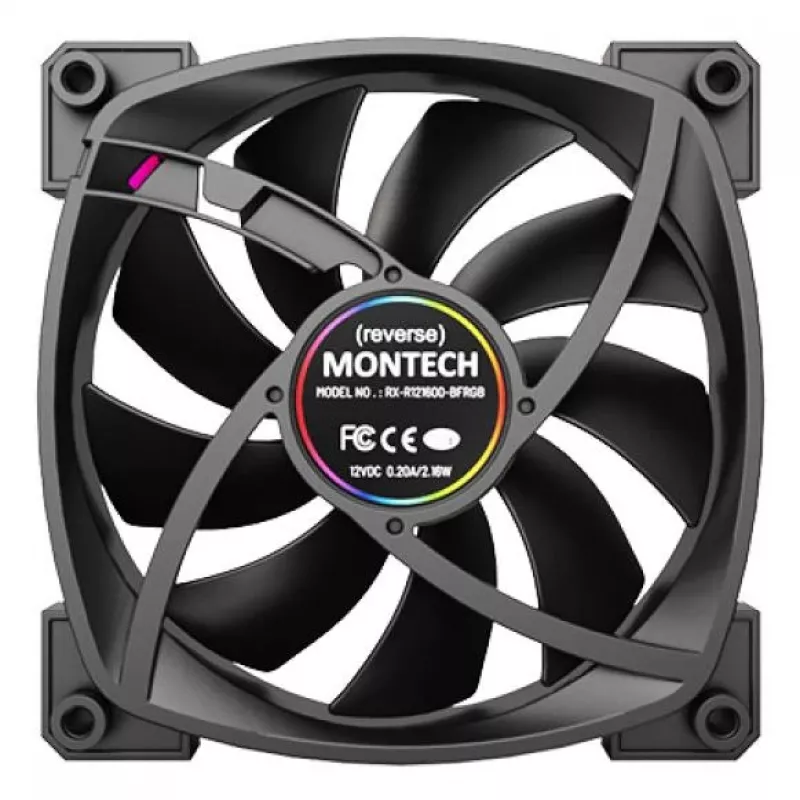 Montech RX120 PWM Computergehäuselüfter 12 cm Schwarz 3 St.