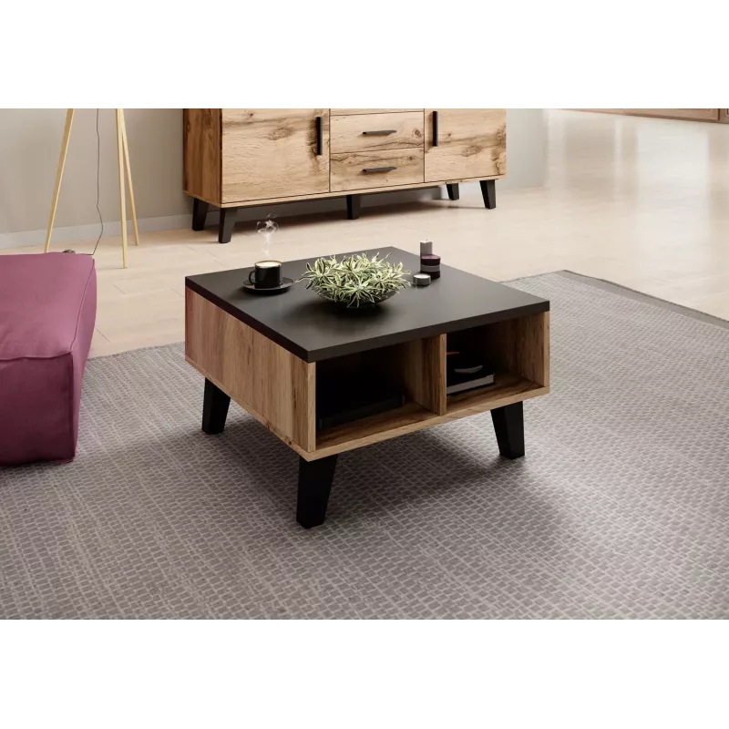 Cama LOTTA 60 Couchtisch Wotan-Eiche/mat schwarz