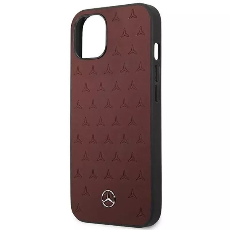 Mercedes MEHCP13SPSQRE iPhone 13 mini 5,4 Rot/rot Hartschale Leder Sternmuster