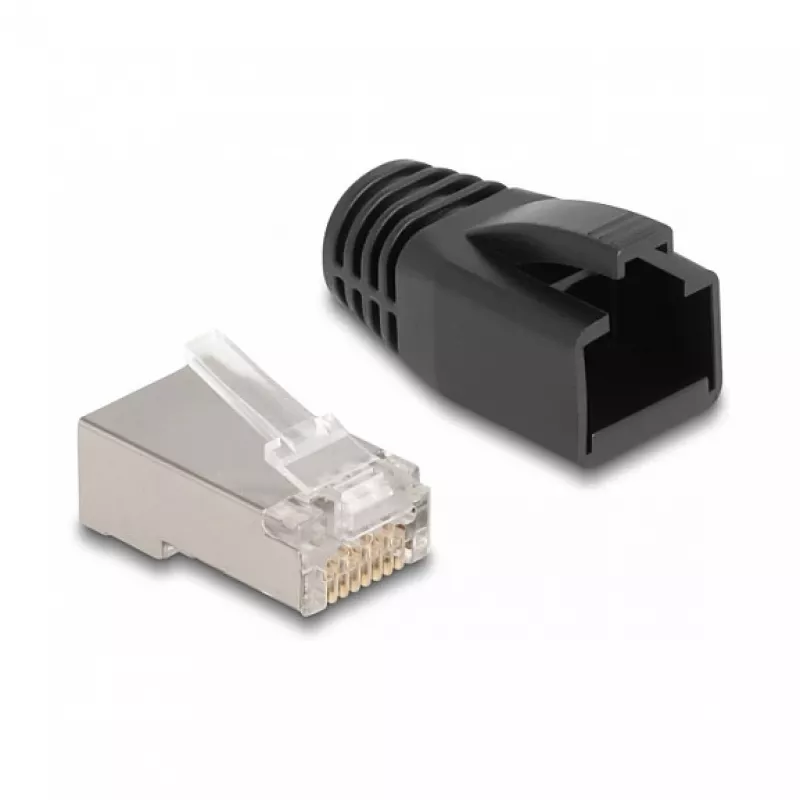 DeLOCK RJ50 Modularstecker Cat.5e 25 Stück Set Stecker Schwarz Silber