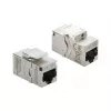 Keystone-Modul für Patchpanel DELOCK RJ45 Cat.6A mit Schraubschutzkappe, blau
