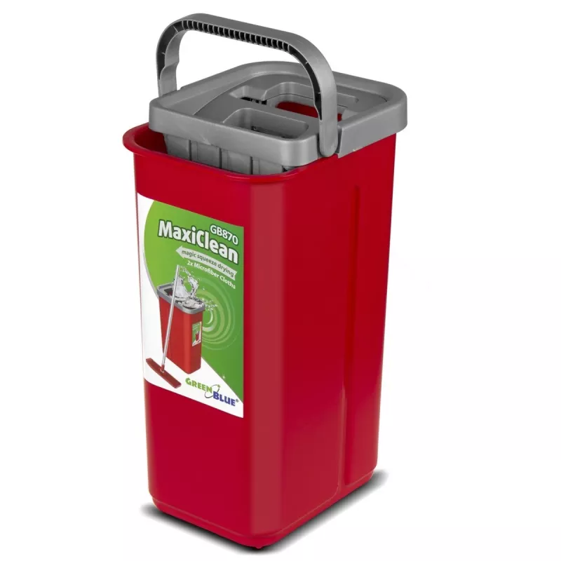 GB870 MaxiClean Flachwischer-Set mit 2-in-1-Reinigungseimer 5,7L Wischset Bodenwischer Reinigungssystem Reiniger 360° drehbarer Wischkopf