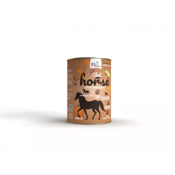 Nassfutter für Hunde SYTA MICHA Pferdefleisch mit Gemüse 400 g — für ausgewachsene Hunde, hühnerfleischfrei, glutenfrei