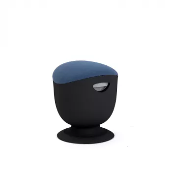 Up Up Seul ergonomischer Balancehocker Schwarz, D47 Blauer Stoff