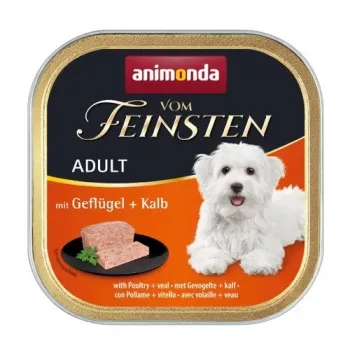 ANIMONDA Vom Feinsten Adult Geflügel und Kalb - Nassfutter für Hunde - 150g