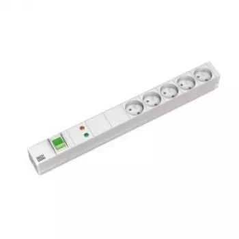 Steckdosenleiste Bachmann 333.840 19 Zoll 1HE — 5 × UTE-Steckdosen, 1 × Schalter