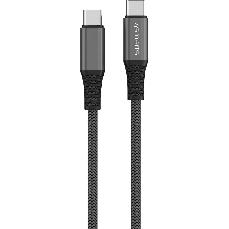 4smarts PremiumCord - USB-Kabel - USB-C (M) auf USB-C (M) - USB 2.0 - 20 V - 5 A - 1,5 m - USB-Stromversorgung (100 W) - Schwarz