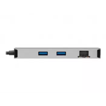 Eaton Tripp Lite USB-C Dock, Dual Display - 4K 60 Hz HDMI, USB 3.2 Gen 1, USB-A Hub, GbE, Speicherkarte, 100W PD-Ladefunktion, Grau - Dockingstation - USB-C - 2 x HDMI - 1GbE (U442-DOCK
