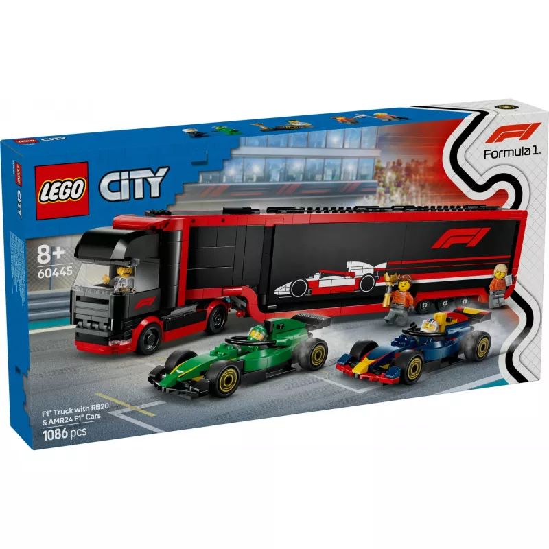 LEGO CITY 60445 F1 - Truck mit RB20 & AMR24 F1-Autos