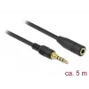DeLOCK 85635 Audiokabel 3,5 mm Stecker auf Buchse 5 m Schwarz