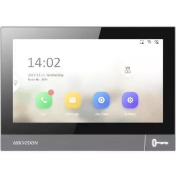Video-Türsprechanlage Innengerät Hikvision DS-KH8381-WTE1 7 Zoll 1024x600, PoE, Wi‑Fi, MicroSD