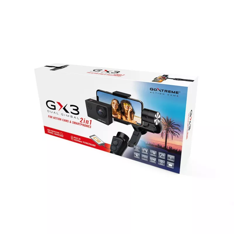GoXtreme GX3 55243 3-Achsen-Gimbal-Stabilisator, leichter Handheld für Kameras und Actioncams