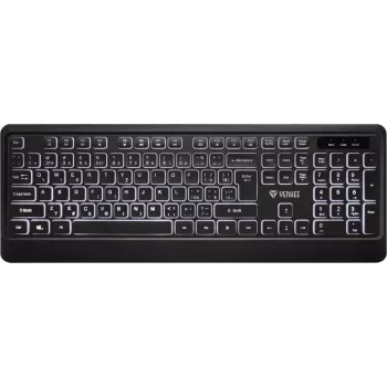 Leise USB-Tastatur mit Hintergrundbeleuchtung und flachen Tasten