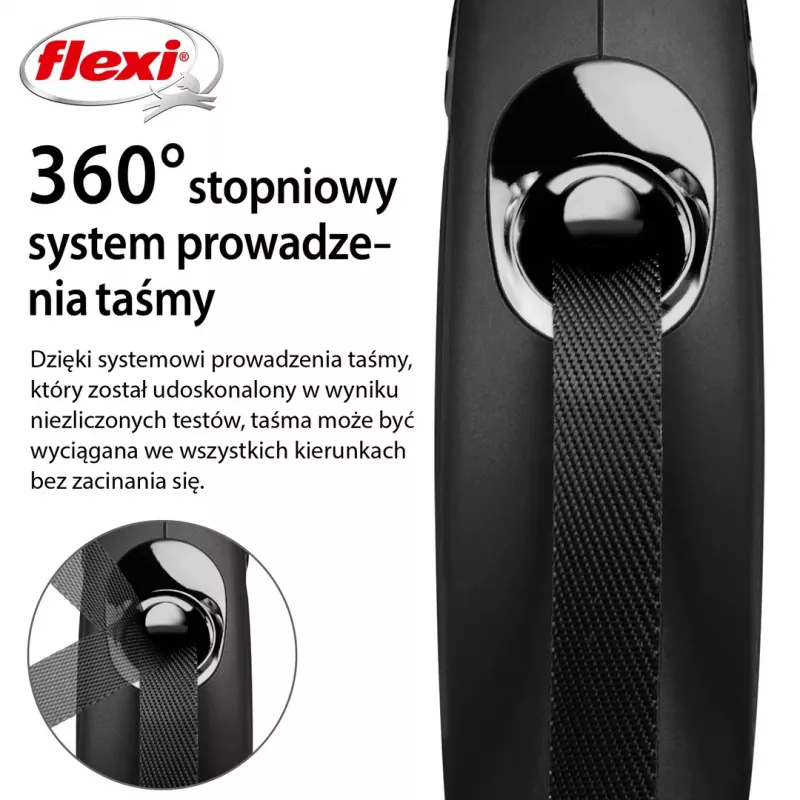 Flexi New CLASSIC 5 m Schwarz Hunde-Ausziehleine
