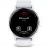Smartwatch GARMIN Venu 3 – 1,4 Zoll AMOLED, 45 mm Gehäuse, GPS, Wi‑Fi, 8 GB, Silber/Weiß, Silikonarmband