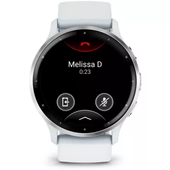 Smartwatch GARMIN Venu 3 – 1,4 Zoll AMOLED, 45 mm Gehäuse, GPS, Wi‑Fi, 8 GB, Silber/Weiß, Silikonarmband