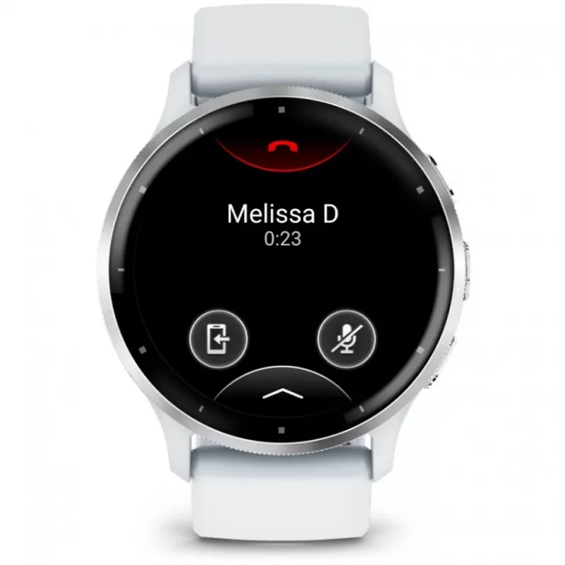 Smartwatch GARMIN Venu 3 – 1,4 Zoll AMOLED, 45 mm Gehäuse, GPS, Wi‑Fi, 8 GB, Silber/Weiß, Silikonarmband