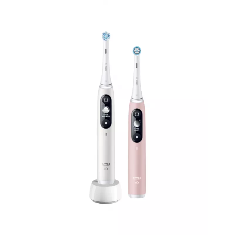 Braun Oral-B iO Series 6 Duo Elektrische Zahnbürste 2er-Pack Weiß/Rosa