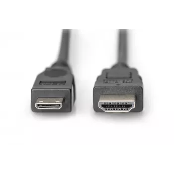 Digitus ASSMANN - Video-/Audiokabel - HDMI - 30 AWG - Mini-HDMI, 19-polig (M) - HDMI, 19-polig (M) - 3 m - Doppelte Isolierung - Schwarz (AK-330106-030-S)