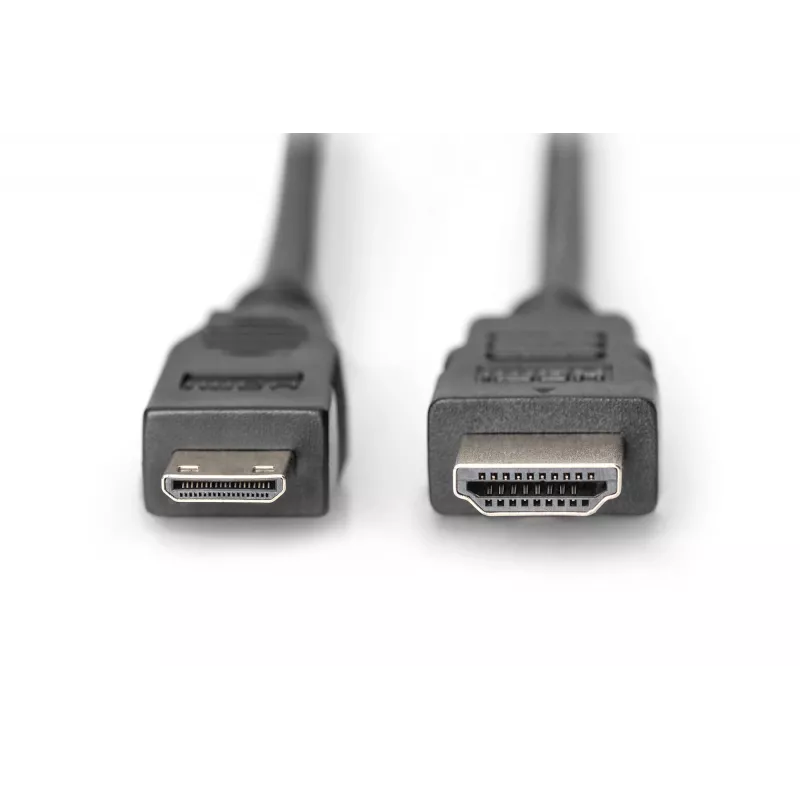 Digitus ASSMANN - Video-/Audiokabel - HDMI - 30 AWG - Mini-HDMI, 19-polig (M) - HDMI, 19-polig (M) - 3 m - Doppelte Isolierung - Schwarz (AK-330106-030-S)